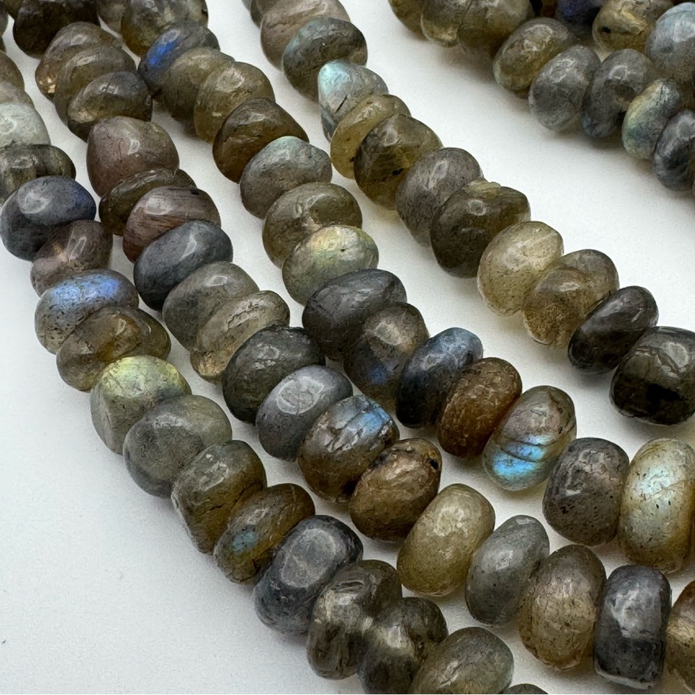Multi-Strand Labradorite Rondelle Beaded Statement Necklace - Picture 2 of 7